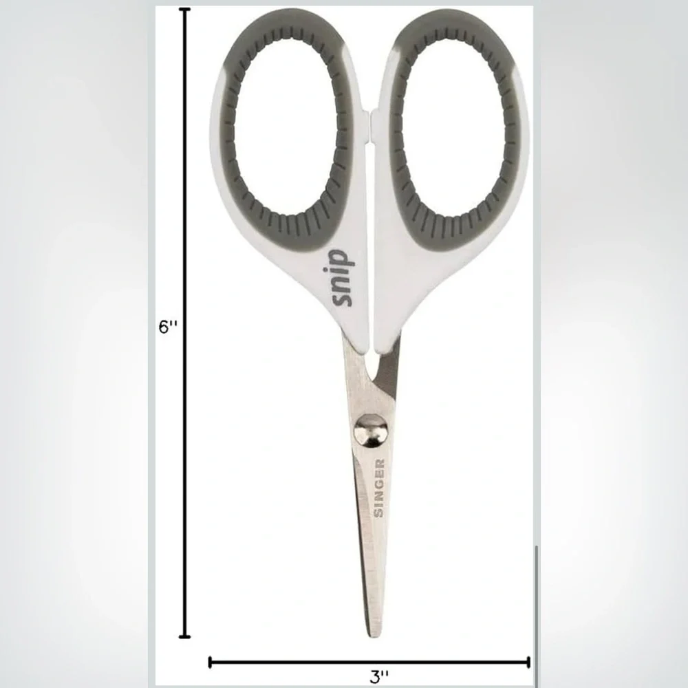 SINGER 3pc Comfort-Grip White and Gray Scissors Set - NEW in package - Picture 7 of 11